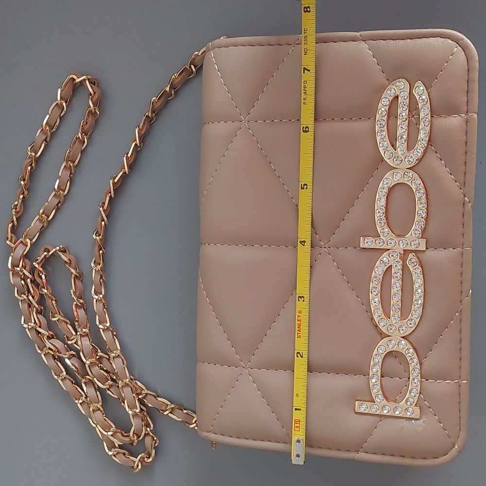 Bebe Zaza Flap Quilted Crossbody Beige - Picture 7 of 10